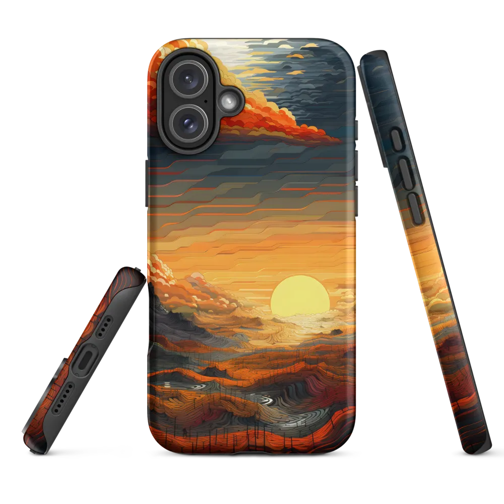 Ethereal Sunset: A Serene Landscape in Flowing Forms