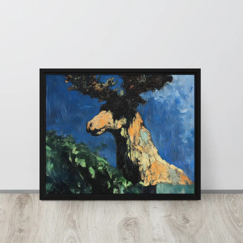 The Majestic Deer in Nature | Canvas with Black Frame | 16″×20″