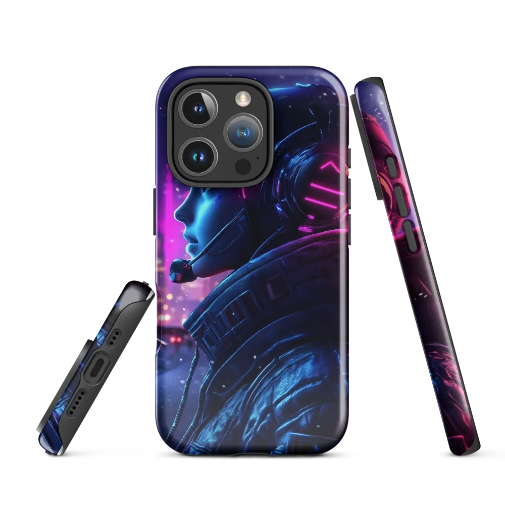Dystopian Elegance: Cyberpunk Figure in Neon