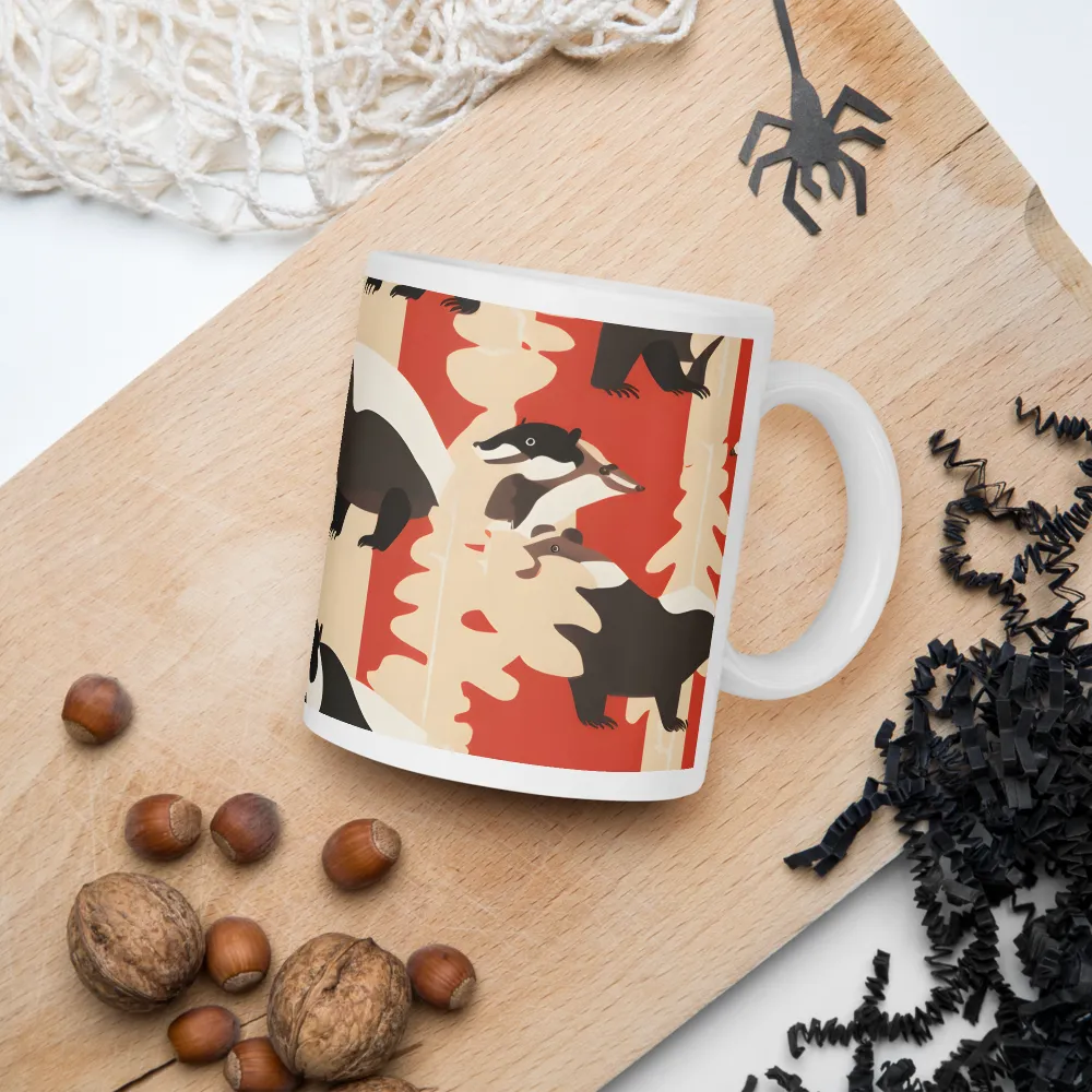 Wildlife Pattern: The Badger Tale | Mugs | Multiple Sizes & Colors