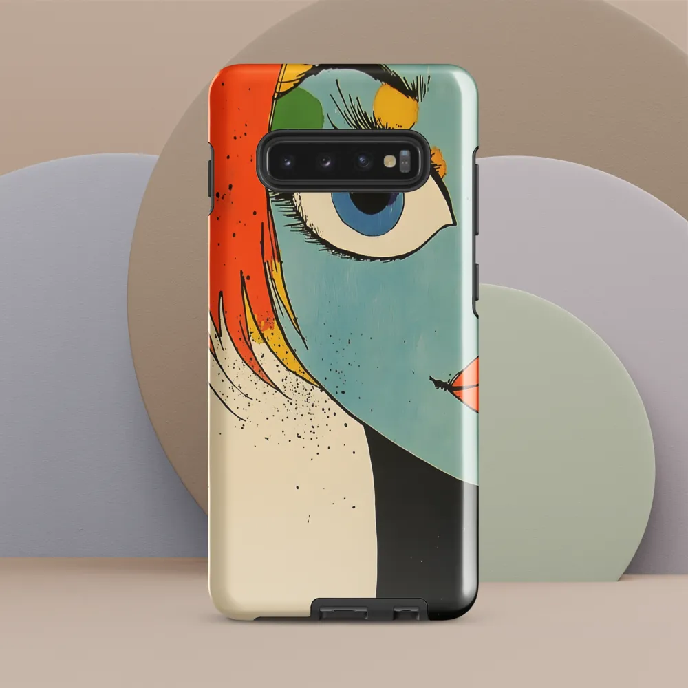 Vivid Expressions: A Portrait in Blue | Phone Case |  S10 Plus | Tough Case | Glossy