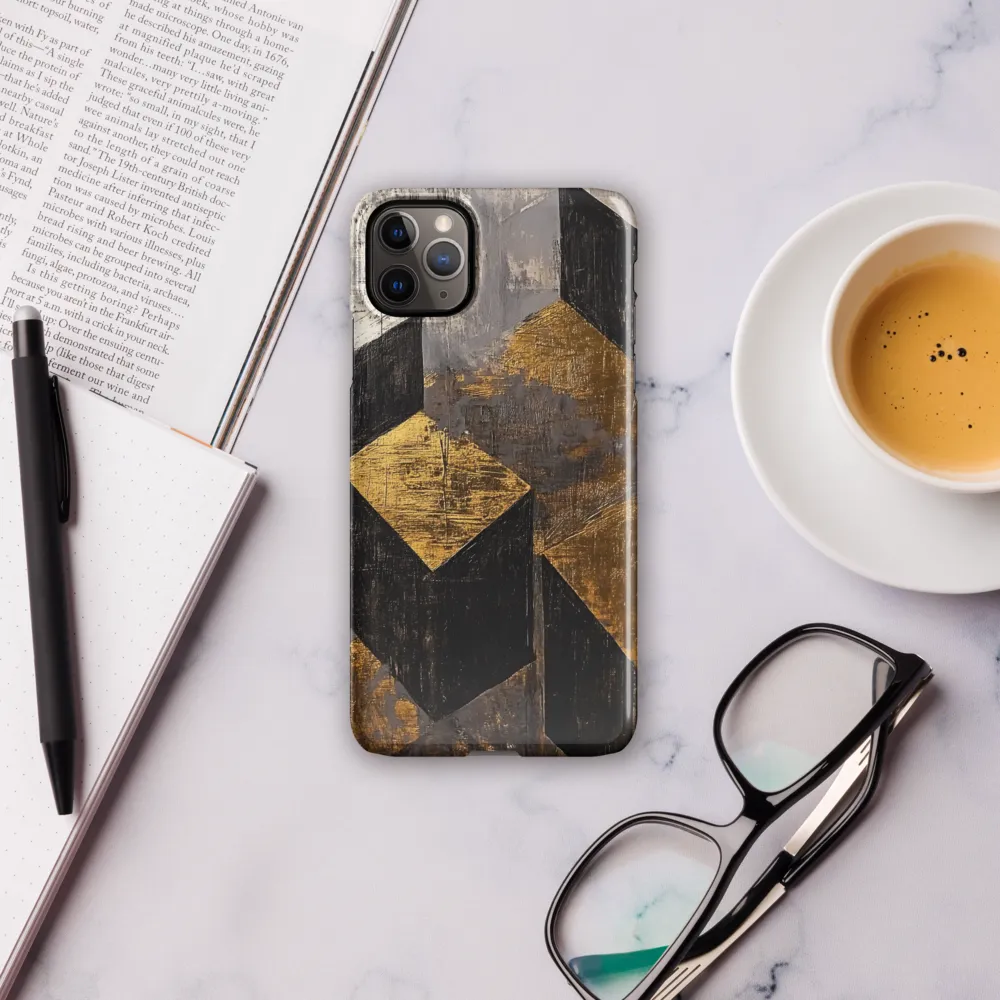 Geometric Harmony in Gold and Black | Phone Case |  11 Pro Max | Snap Case | Glossy