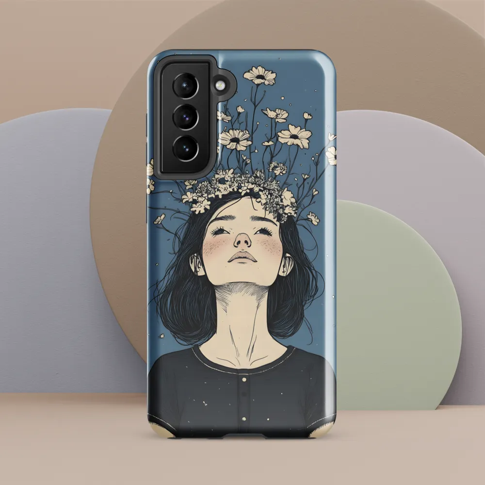 Floral Serenity: A Portrait of Tranquility | Phone Case |  S21 FE | Tough Case | Glossy
