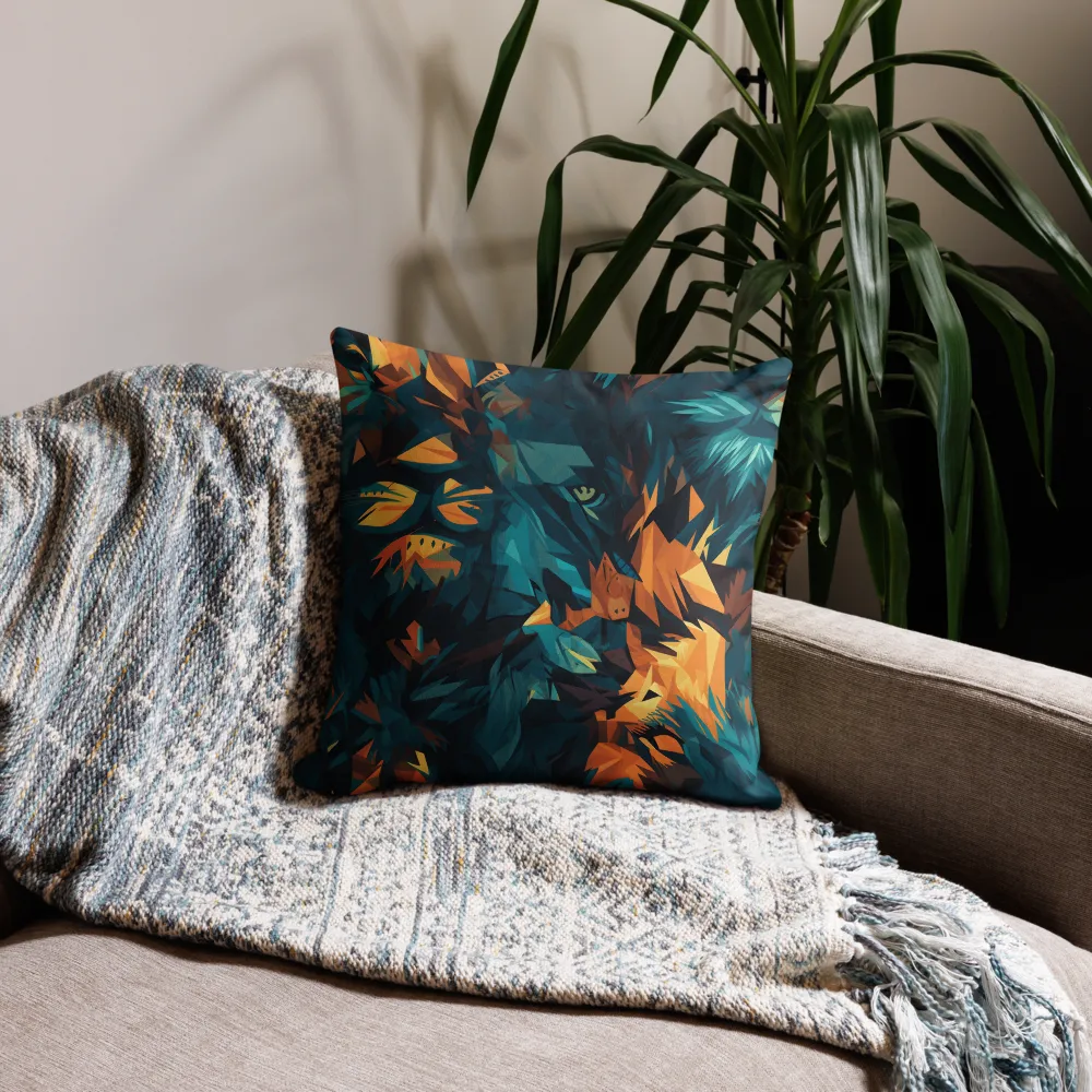 Wild Fusion: The Abstract Wolf | Pillow Case | 18″×18″