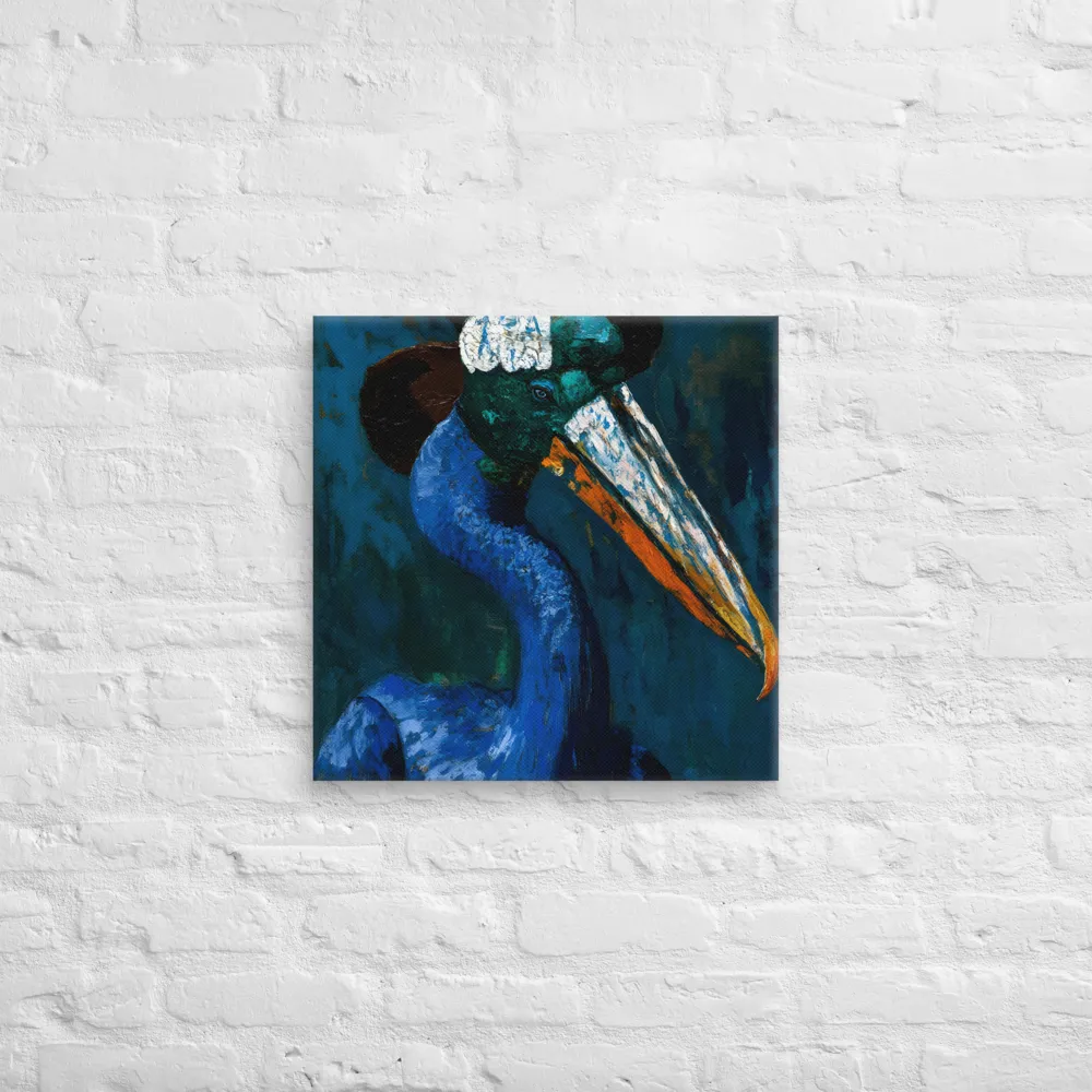 Majestic Absurdity: The Hat-Wearing Bird | Canvas | 20″×20″