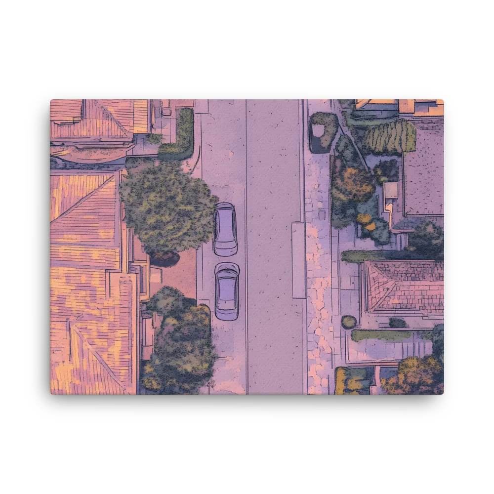 Aerial Serenity: Suburban Oasis | Thin Canvas | 18″×24″