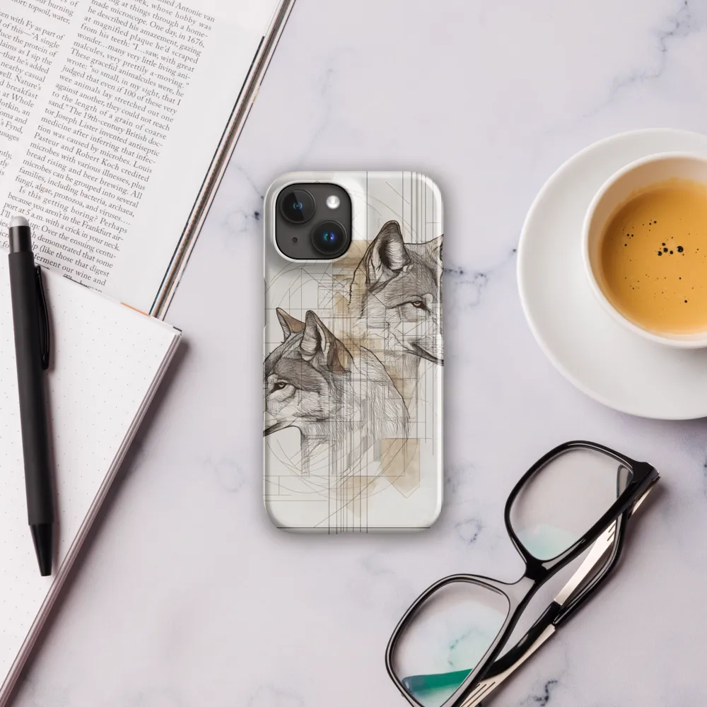 Geometric Harmony: The Essence of Wolves | Phone Case |  15 | Snap Case | Glossy