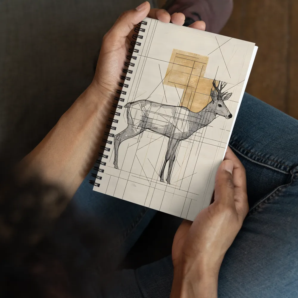 Geometric Elegance: The Majestic Deer | Spiral Notebook