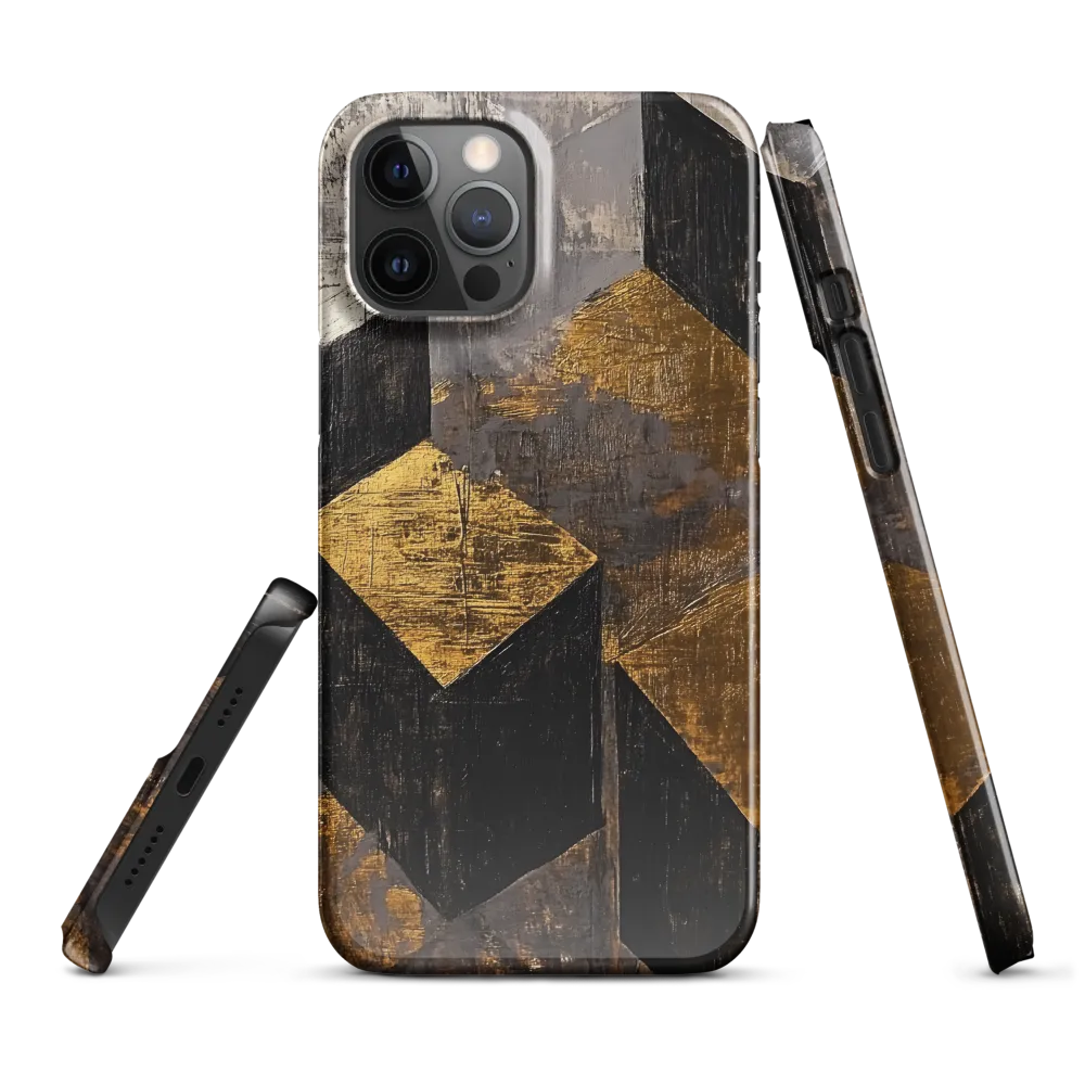 Geometric Harmony in Gold and Black | Phone Case |  12 Pro Max | Snap Case | Glossy
