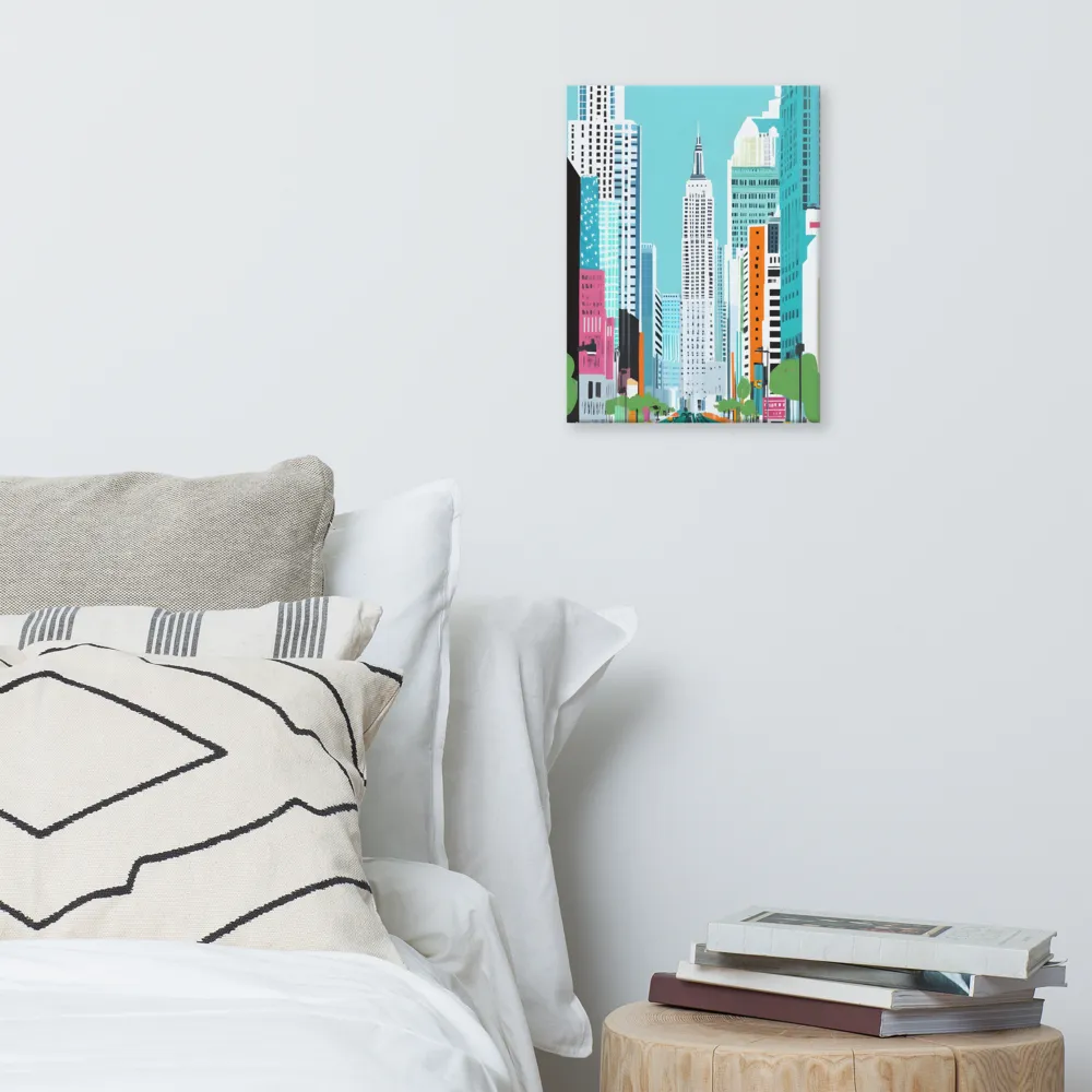 Urban Symphony: A Modern Cityscape | Canvas | 12″×16″