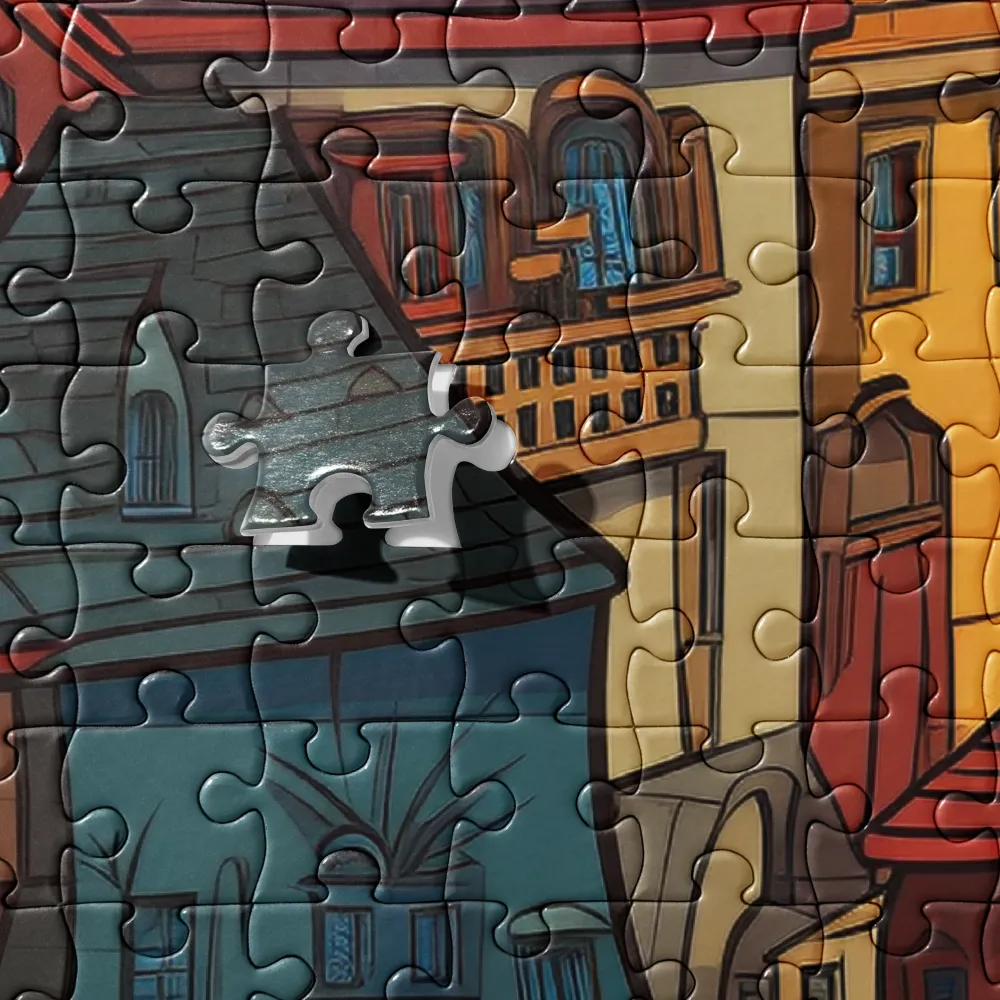 Whimsical Urban Mosaic | Jigsaw Puzzle | 520 pieces