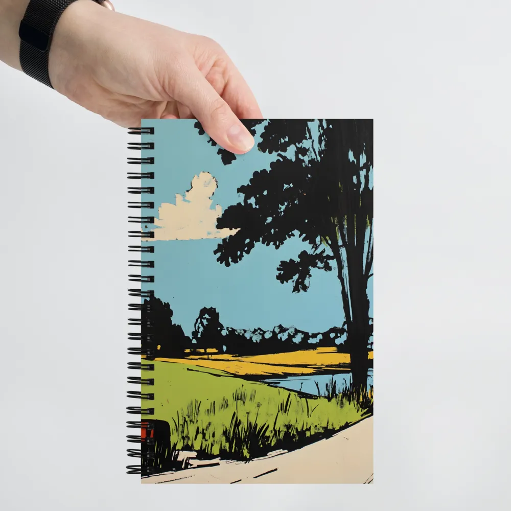 Vibrant Landscape in Pop Art Style | Spiral Notebook