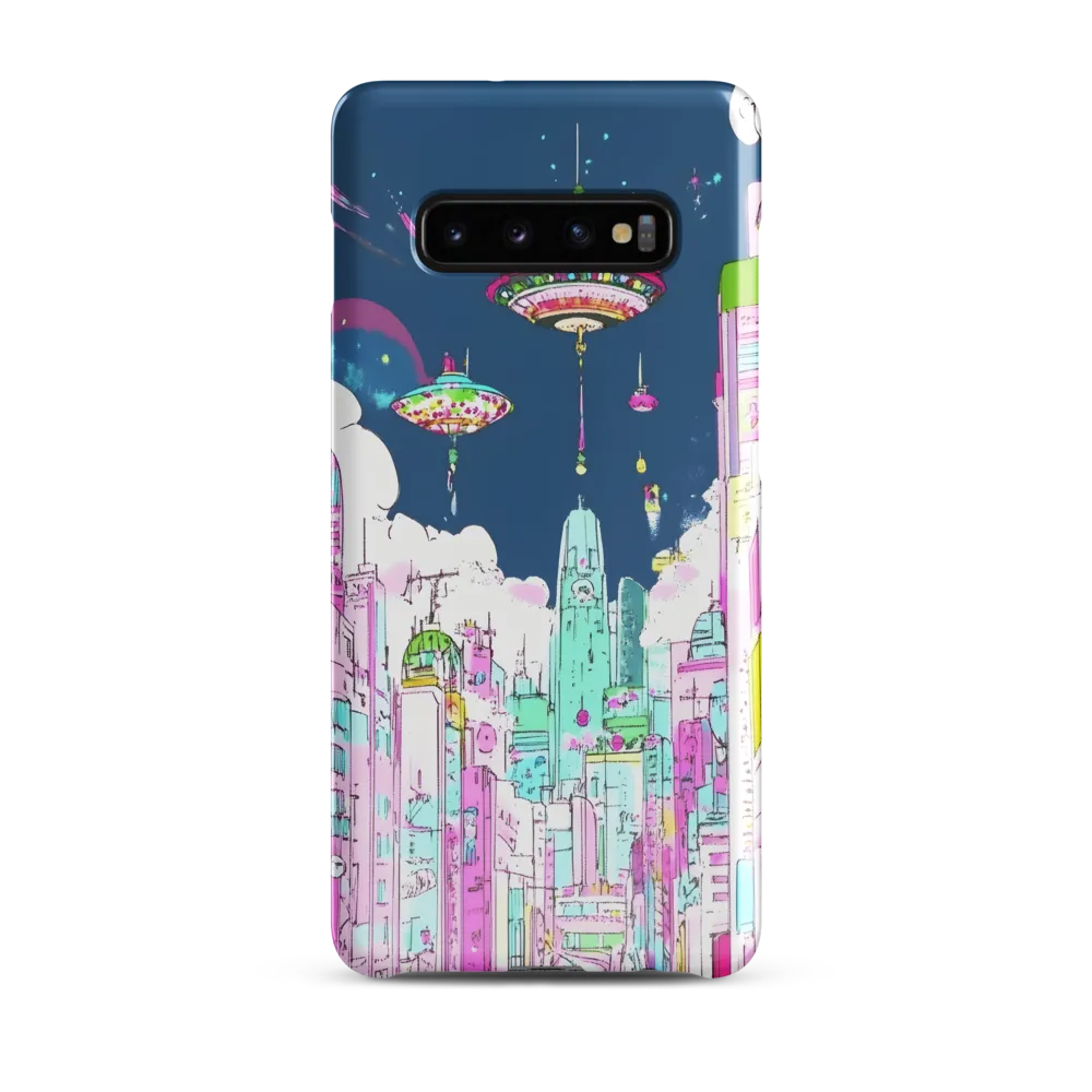 Futuristic Cityscape with Floating Structures | Phone Case |  S10 Plus | Snap Case | Glossy