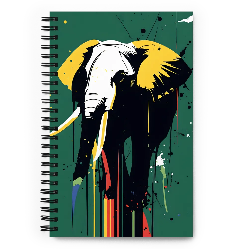 Majestic Minimalism: The Colorful Elephant | Spiral Notebook