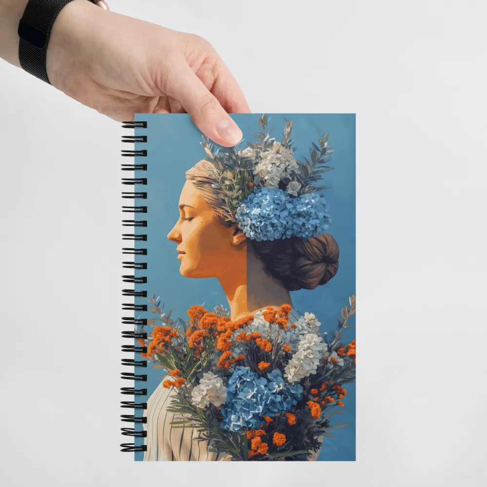 Floral Reverie: A Portrait of Serenity | Spiral Notebook