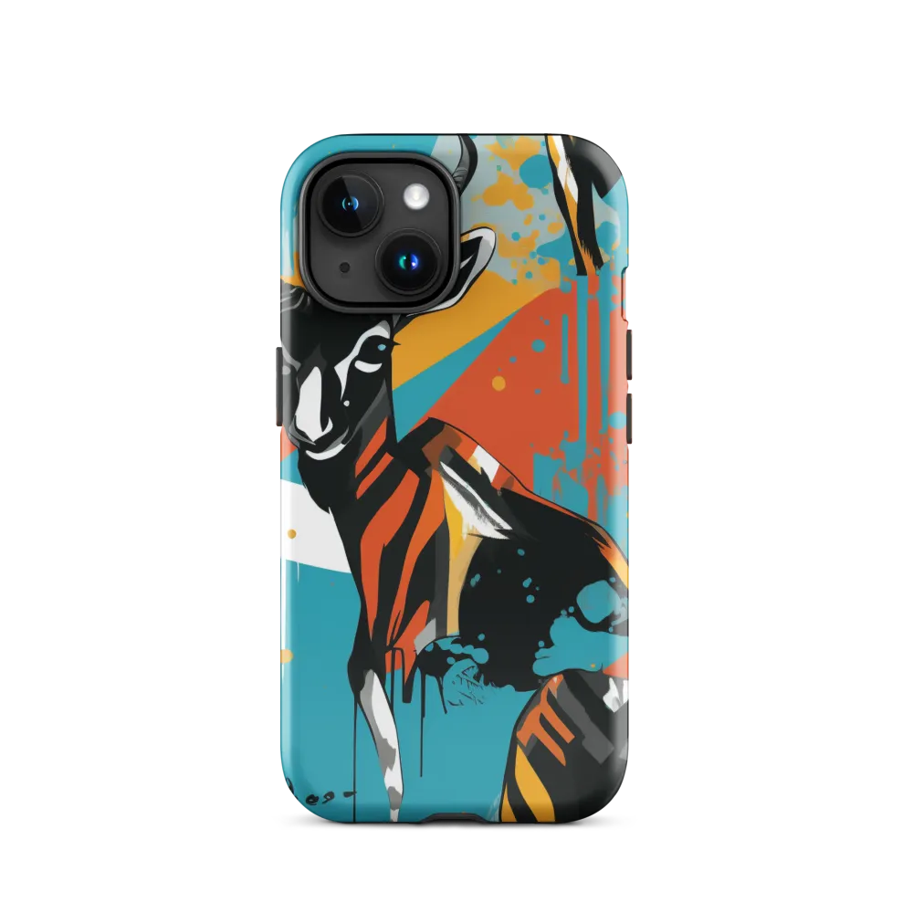 Dynamic Antelope in Vivid Abstract