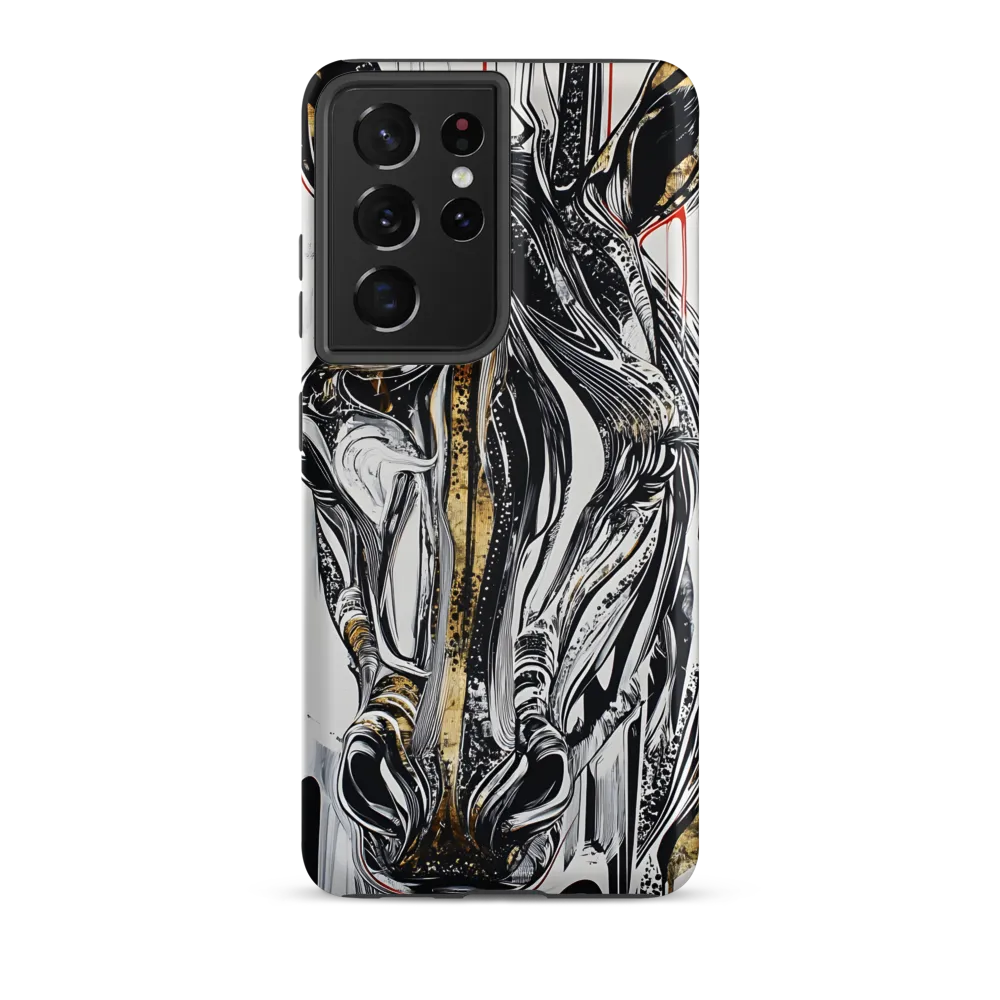 Ethereal Majesty: The Abstract Zebra | Phone Case |  S21 Ultra | Tough Case | Matte