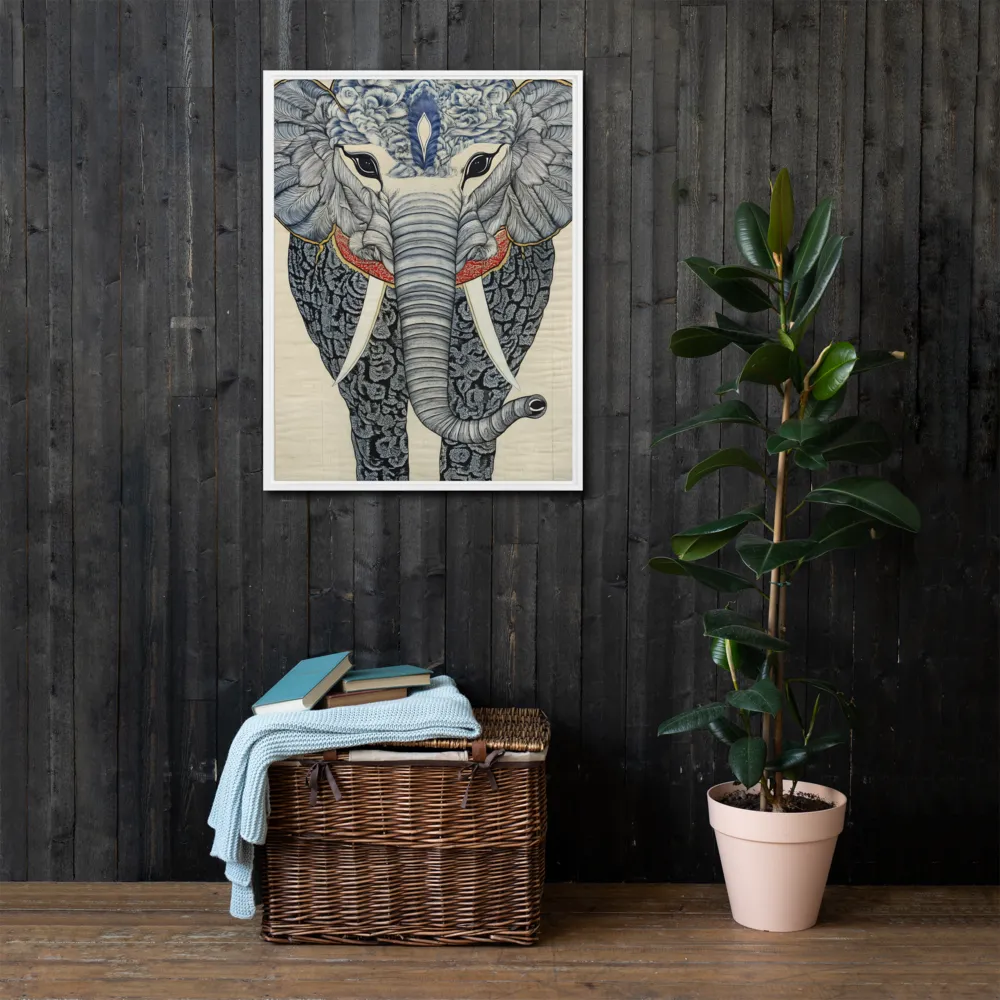 Majesty of the Elephant | Canvas with White Frame | 24″×32″