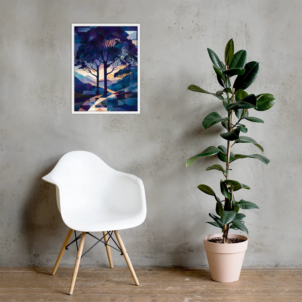 Tranquil Geometry: A Journey Through Color | Poster with White Frame | 18″×24″