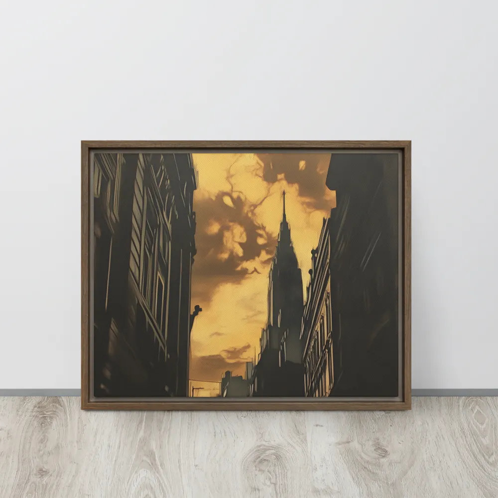 The Twilight Streets | Canvas with Brown Frame | 16″×20″