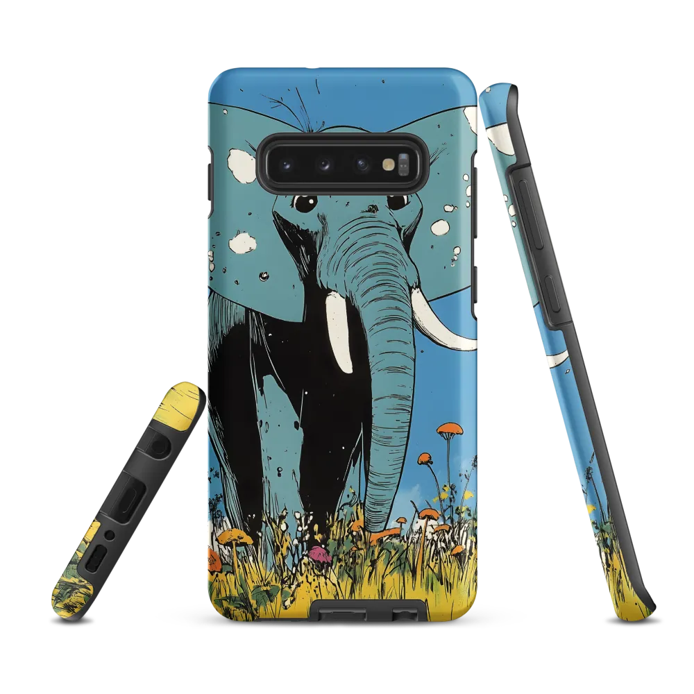 Whimsical Blue Elephant in Bloom