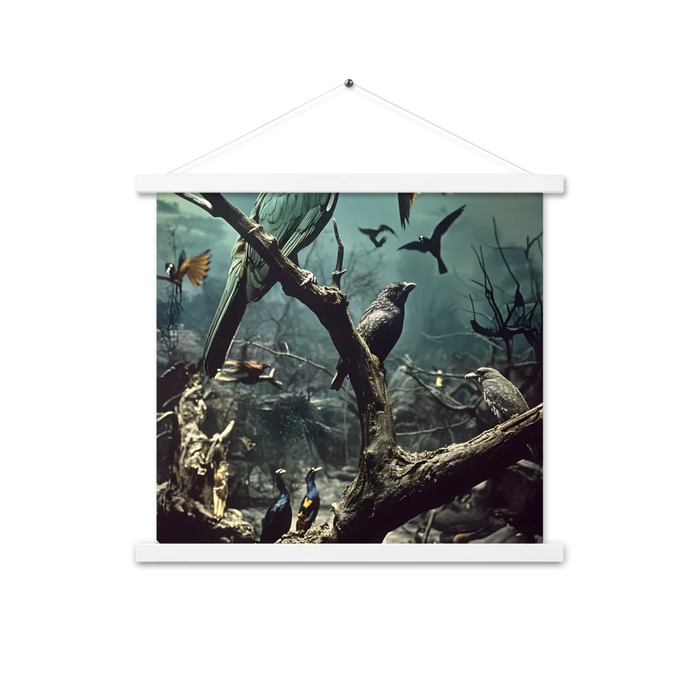Whispers of the Avian Realm | Poster With White Wood Hanger | 18″×18″