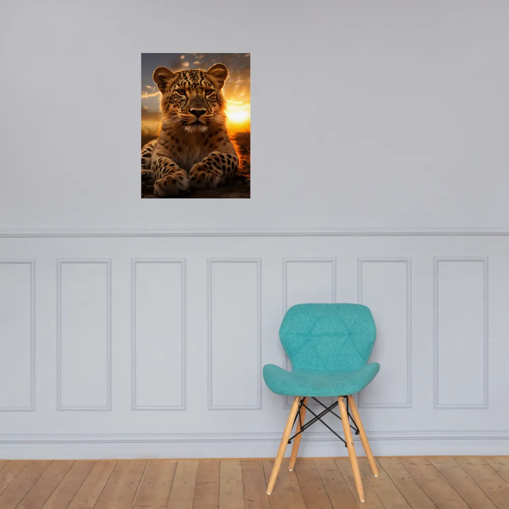 Regal Presence: The Leopard at Sunset | Poster | 18″×24″
