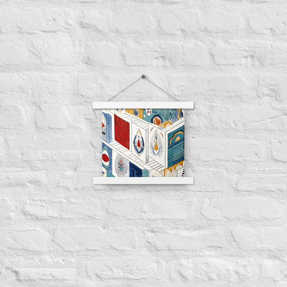 Symphony of Geometric Harmony | Poster With White Wood Hanger | 10″×10″