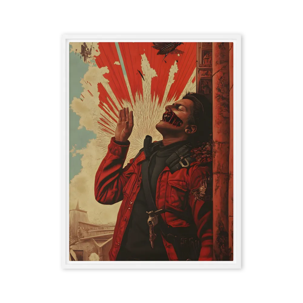 Defiant Echoes of Ruin | Canvas with White Frame | 24″×32″