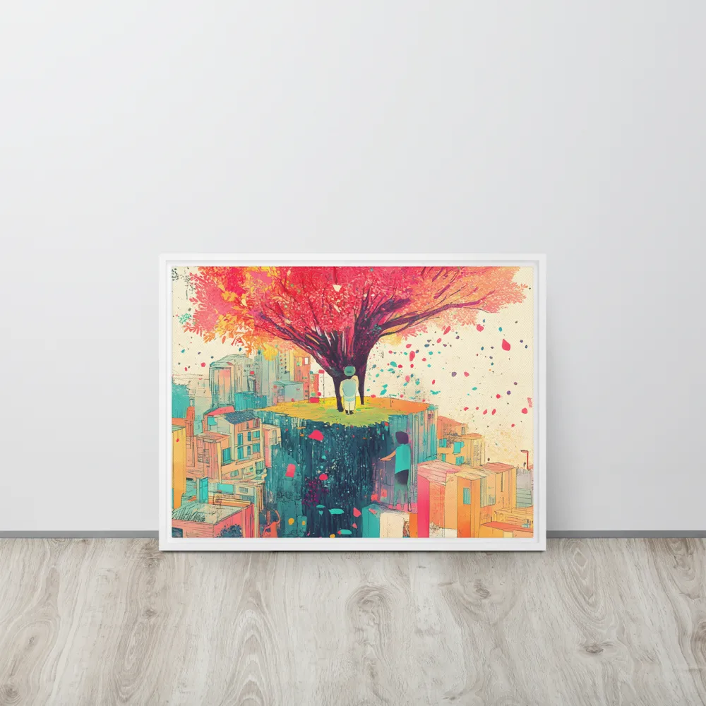 Whispers of Urban Dreams | Canvas with White Frame | 18″×24″