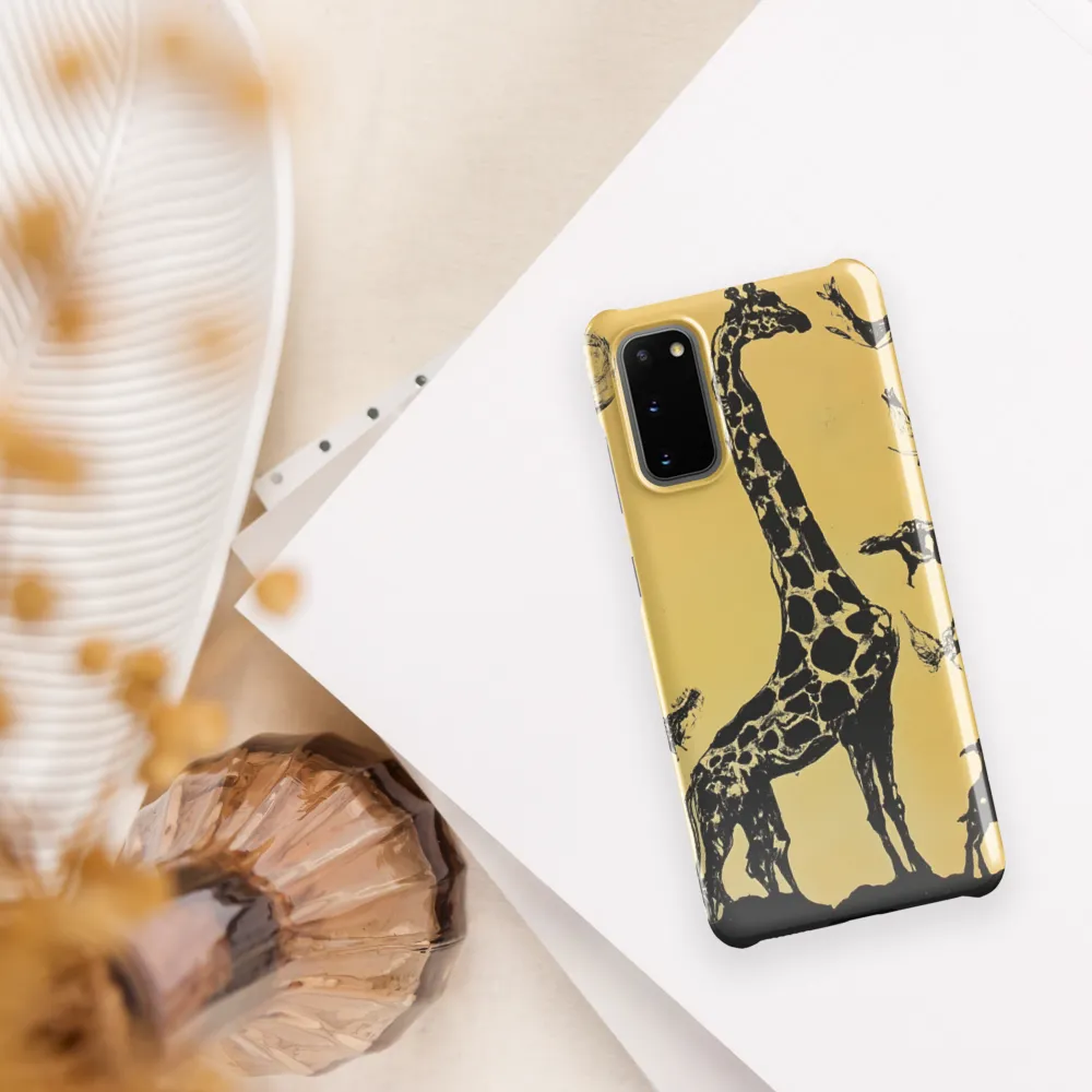 Whimsical Harmony of Giraffe and Birds