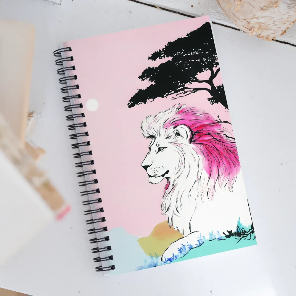 Serene Majesty: A Lion's Profile | Spiral Notebook