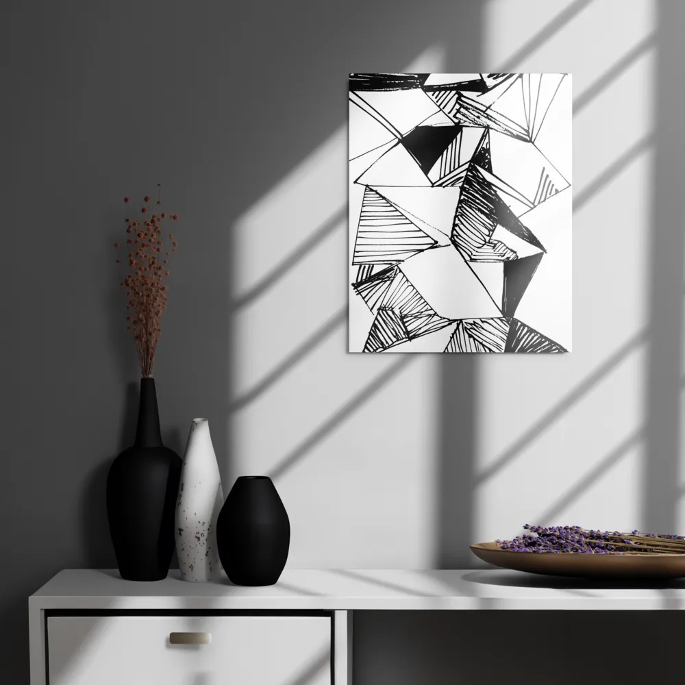 Dynamic Geometry in Ink | Metal Print | 16″×20″