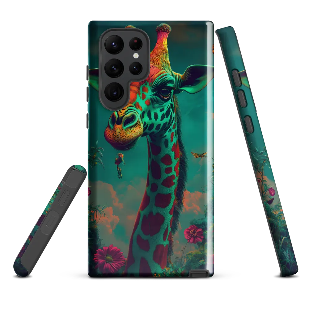 Whimsical Giraffe Among Blossoms