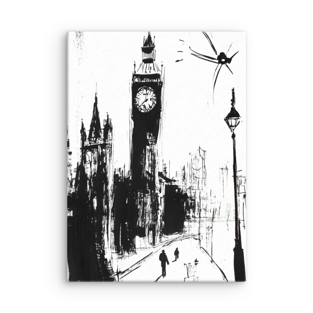 Clock Tower in Motion | Thin Canvas | 20″×28″