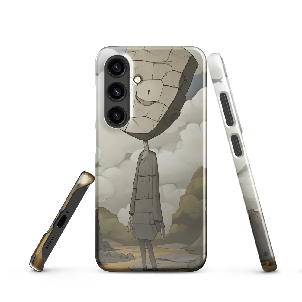 Whimsical Stone Figure in a Rocky Landscape | Phone Case |  S24 | Snap Case | Glossy