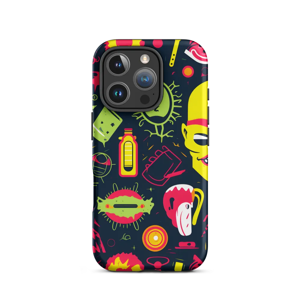 Neon Revelry: A Quirky Exploration of Modern Pop Art | Phone Case |  16 Pro | Tough Case | Matte
