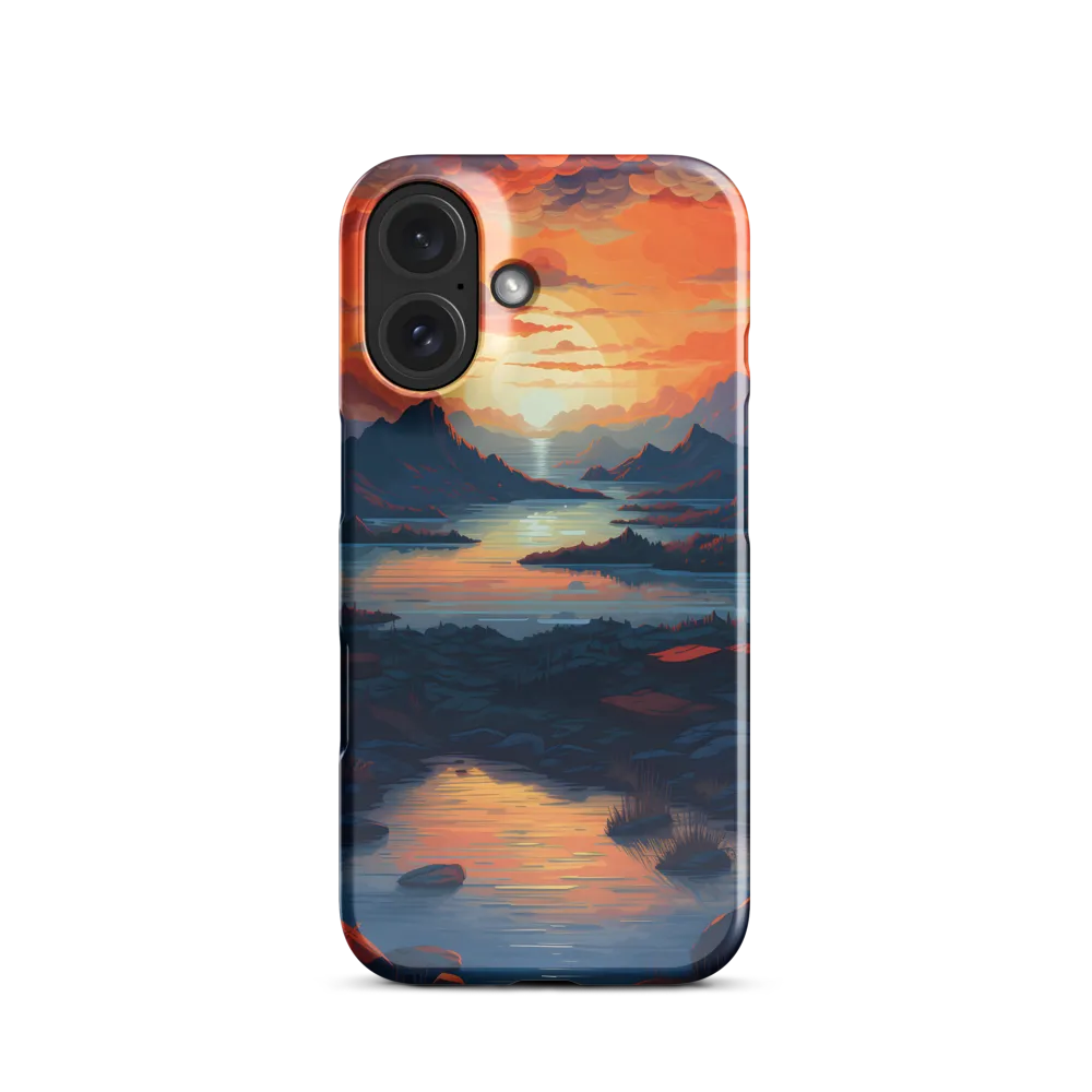 Ethereal Evening: A Digital Dusk | Phone Case |  16 | Snap Case | Glossy