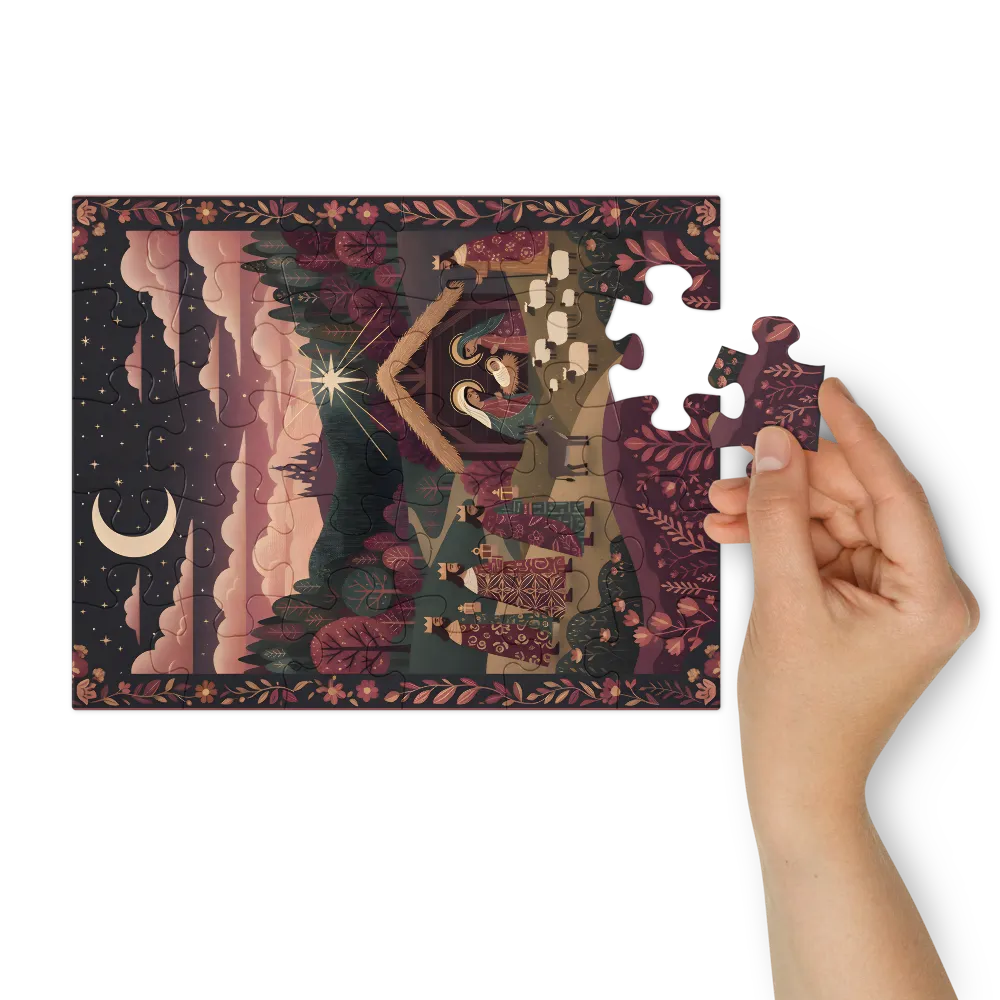 Starlit Nativity 
 Jigsaw Puzzle in Tin Box