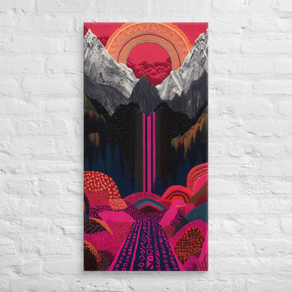 Ethereal Cascade: A Surreal Landscape | Canvas | 20″×40″