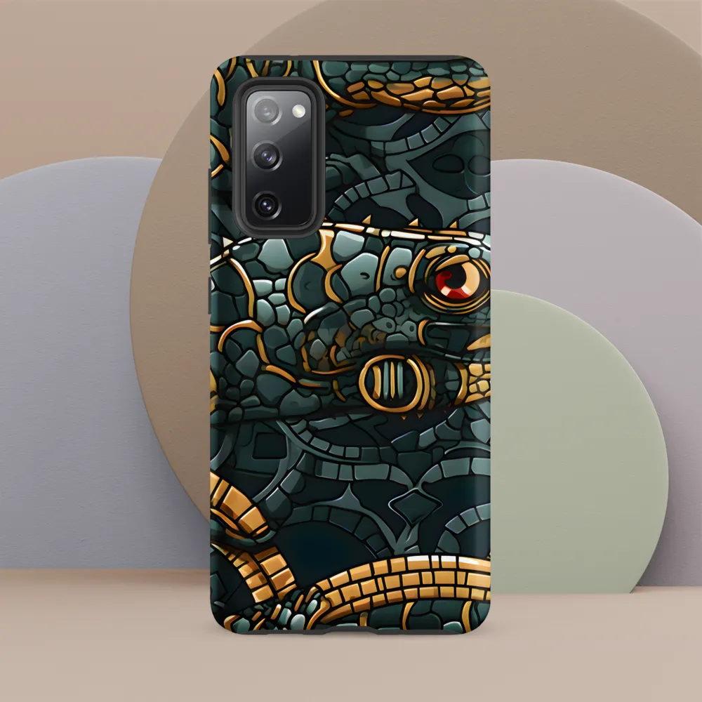 Reptilian Elegance: A Digital Art Nouveau Tapestry