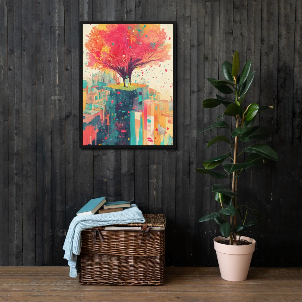 Whispers of Urban Dreams | Canvas with Black Frame | 24″×32″