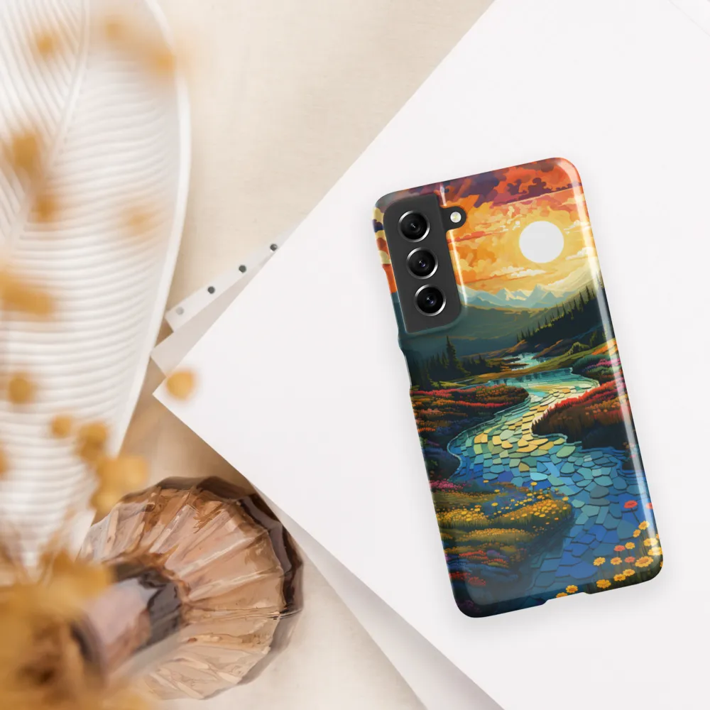 Serenity in Sunset: A Winding River's Embrace | Phone Case |  S21 FE | Snap Case | Glossy