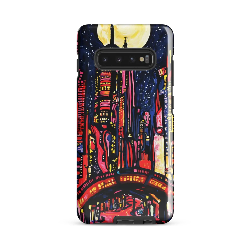 Night Lights: A Vibrant Urban Odyssey | Phone Case |  S10 Plus | Tough Case | Glossy