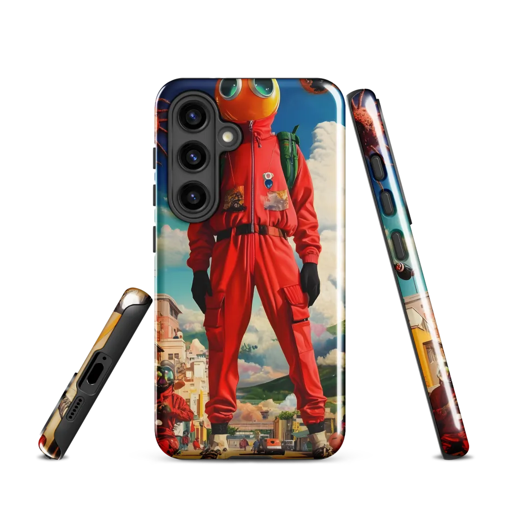 Traveler with Orange Helmet