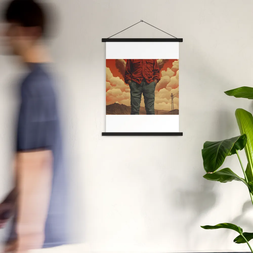 Defiant Spirit in a Surreal Landscape | Poster With Black Wood Hanger | 18″×24″