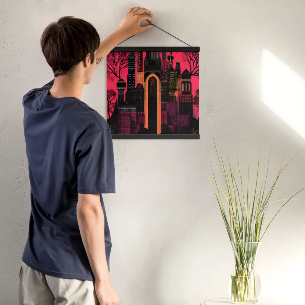 Urban Reverie | Poster With Black Wood Hanger | 16″×16″