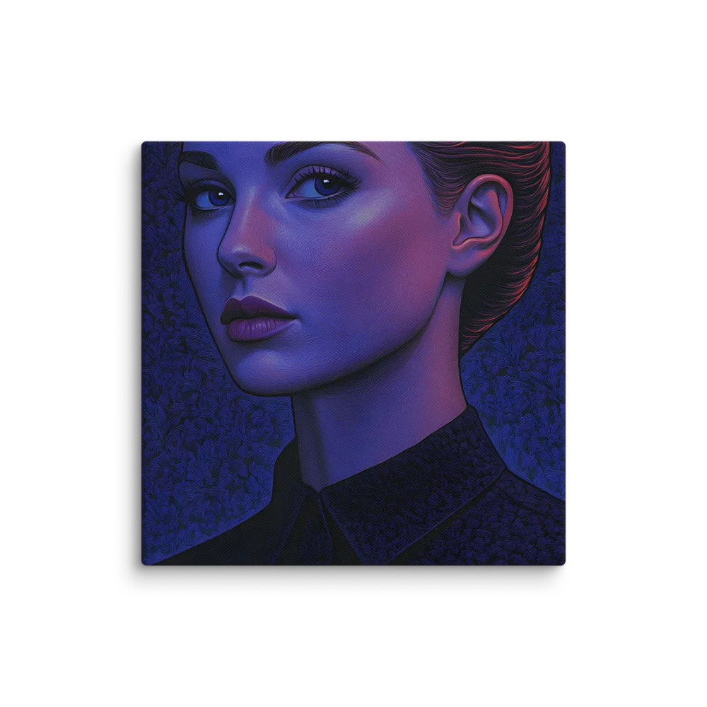 Ethereal Portrait in Blue and Red | Canvas | 16″×16″
