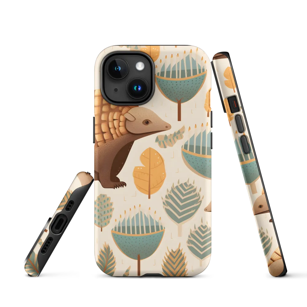 Pangolins in a Whimsical Habitat | Phone Case |  15 | Tough Case | Matte