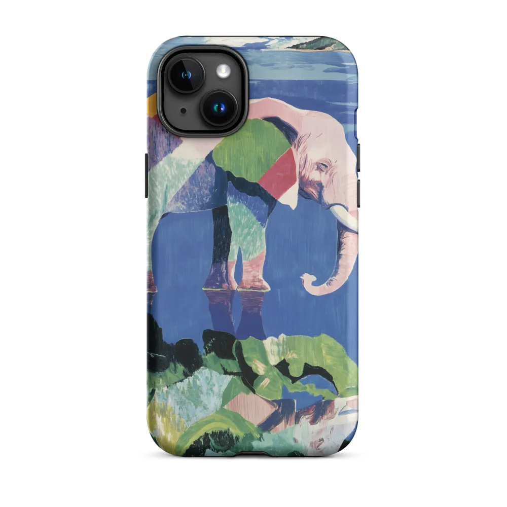 Serenity in Color: The Elephants of Reflection | Phone Case |  15 Plus | Tough Case | Matte